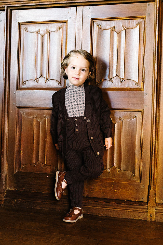 Pre-Order Toddler Rib Knit Overall - Chocolate Brown
