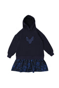 Navy Embroidered Logo Dress