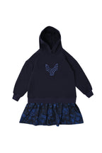 Navy Embroidered Logo Dress