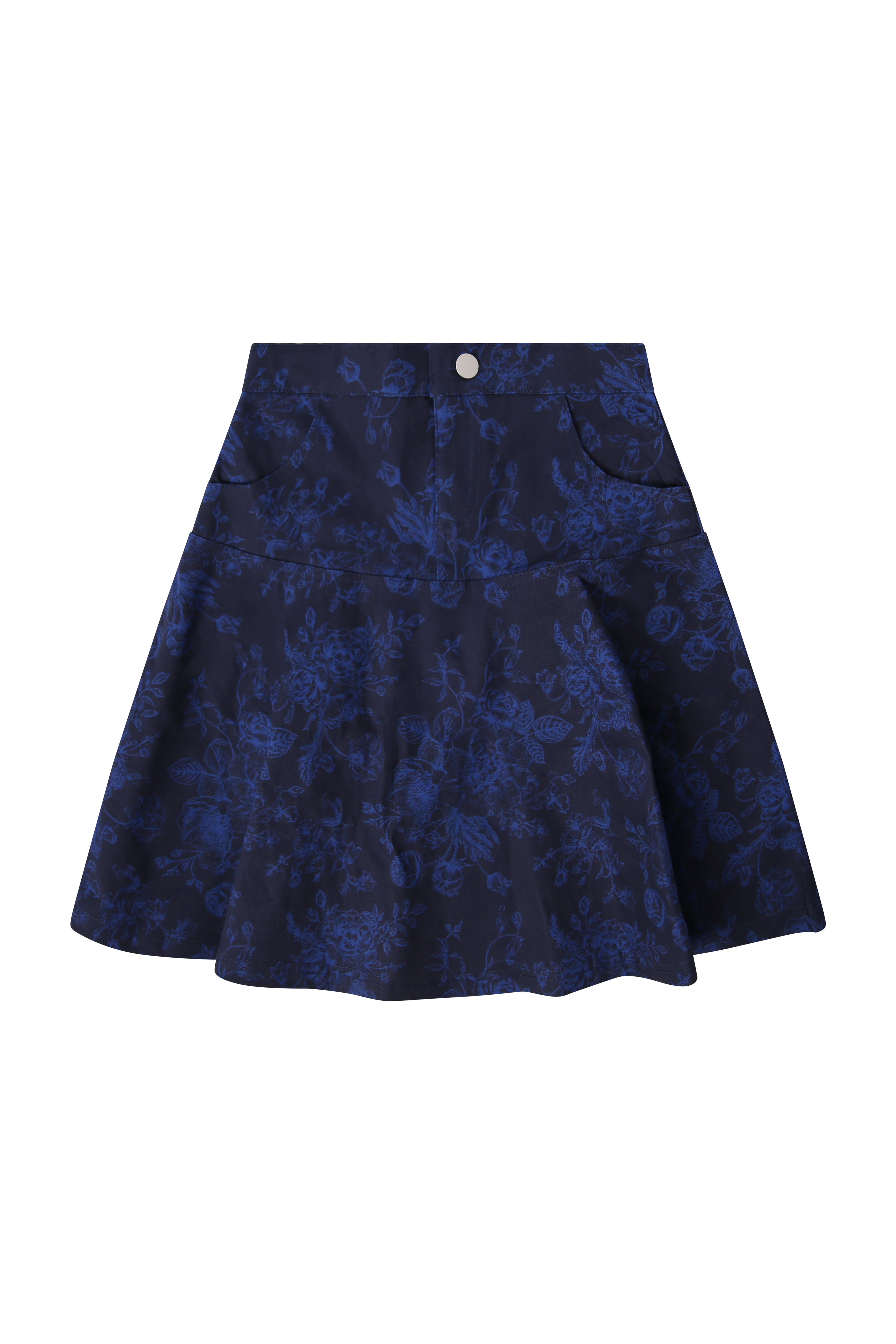Embroidered Logo Collection Floral Denim Skirt