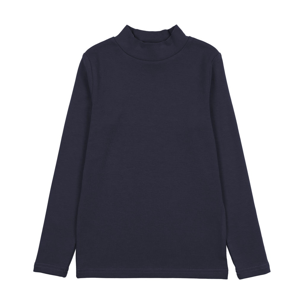 Embroidered Logo collection Navy Mock Neck