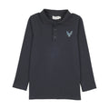 Embroidered Logo Cotton Polo - Navy