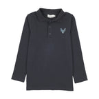 Embroidered Logo Cotton Polo - Navy