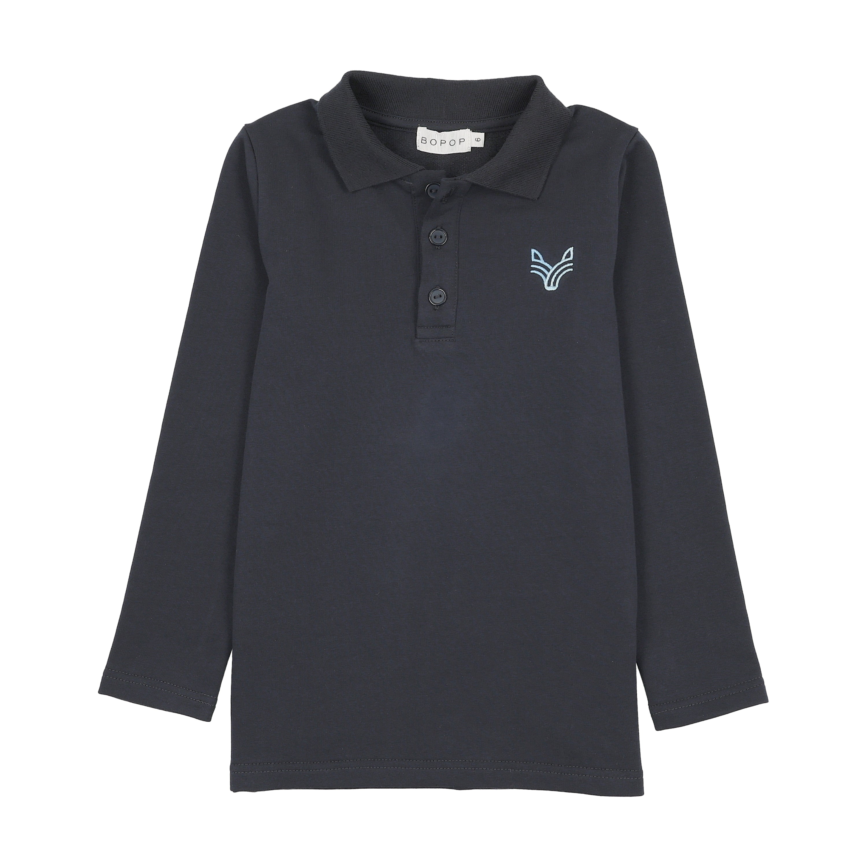 Embroidered Logo Cotton Polo - Navy