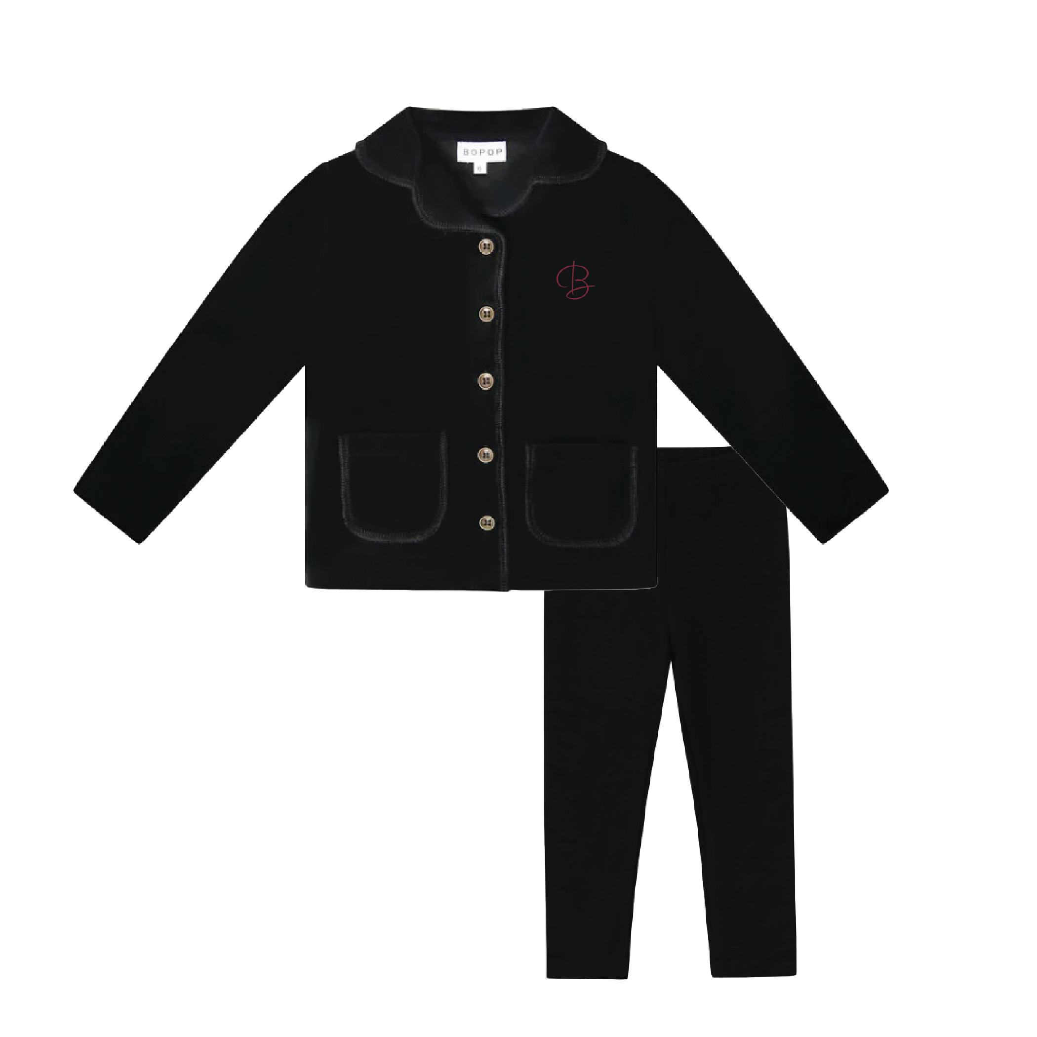 Raspberry B Embroidered Boys Lounge Set