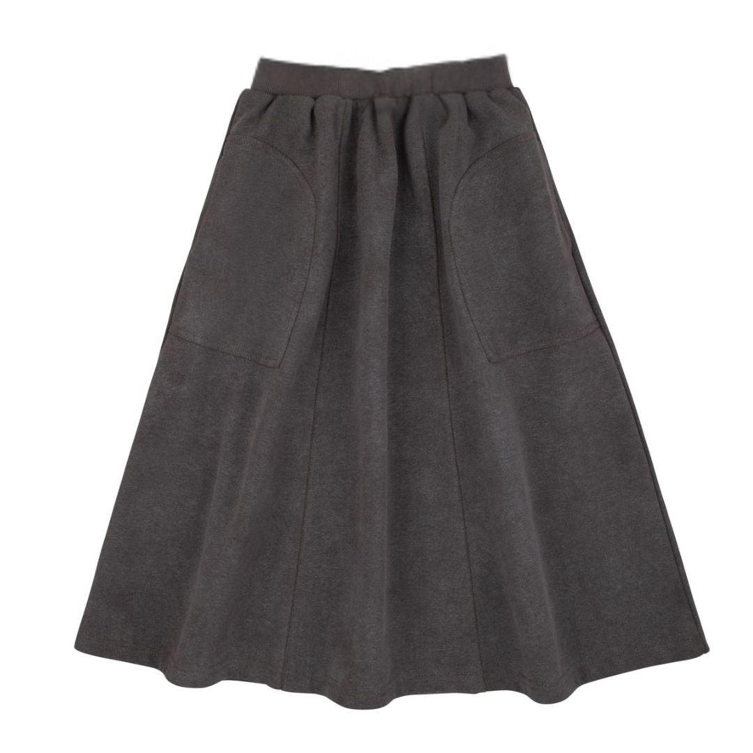 Acid Wash Skirt - Smokey Brown