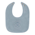 Velour Embossed Bib - Baby Blue