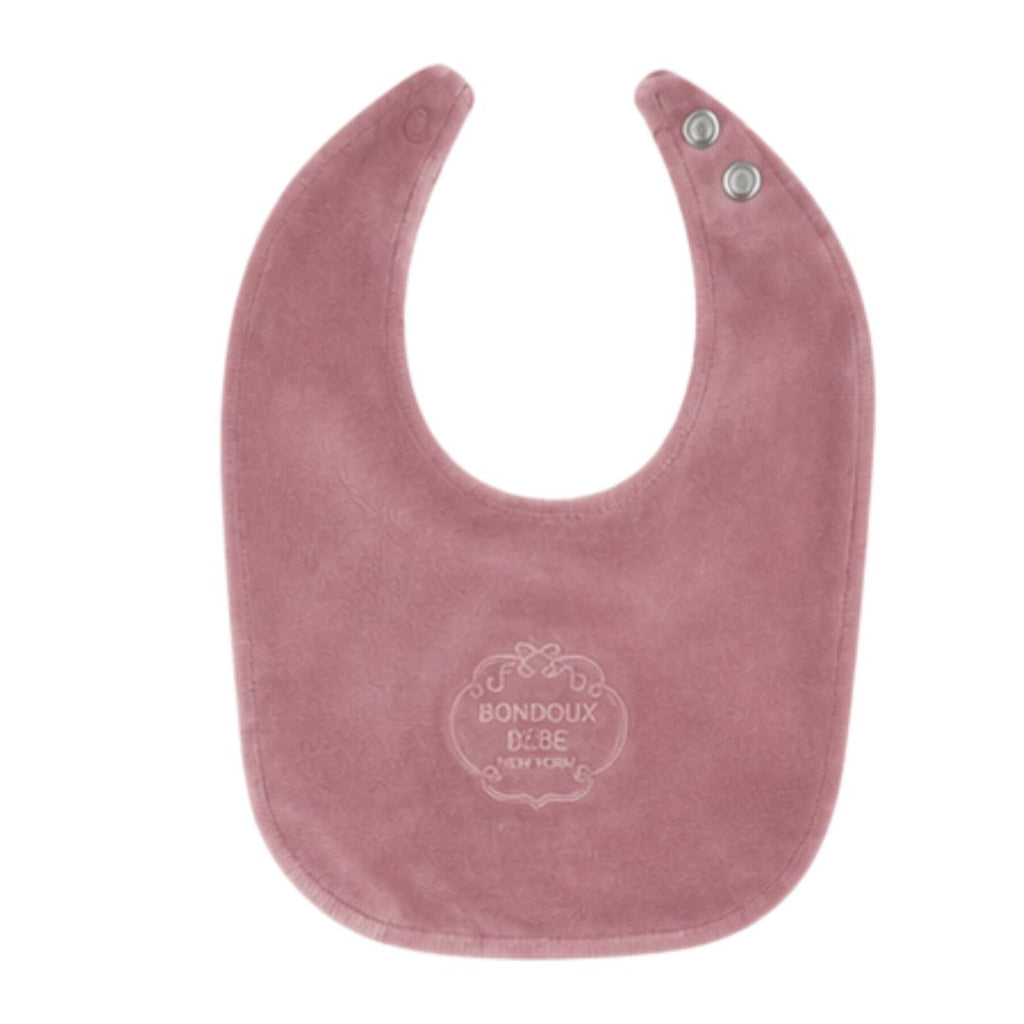 Velour Embossed Bib - Mauve Pink