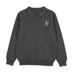 Grey Emblem Knit Top