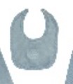 Velour Embossed Bib - Baby Blue