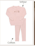 Velour Embroidered ABC Set - Pink