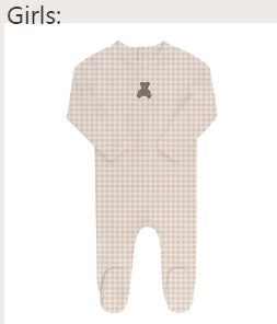 Gingham Teddy Footie - Pink