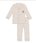 Gingham Teddy Pajamas - Pink