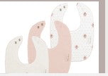 Floral Dot 3-Pack Muslin Bib - Ivory Girl