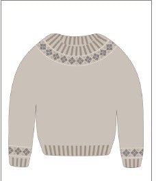 Fair Isle Boys Knit Sweater - Taupe
