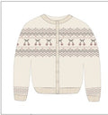 Fair Isle Baby Cardigan & Beanie - Ivory