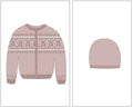 Fair Isle Baby Cardigan & Beanie - Pink
