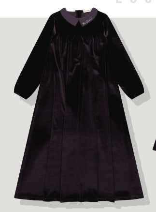 Velour Loungewear Maxi Dress - Eggplant