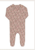 Liberty/Berry Footie & Beanie - Pink Print