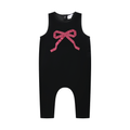 Raspberry Ribbon Bow Overalls