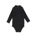 Pre-Order Ribbed Long Sleeve Mockneck Onesie - Black