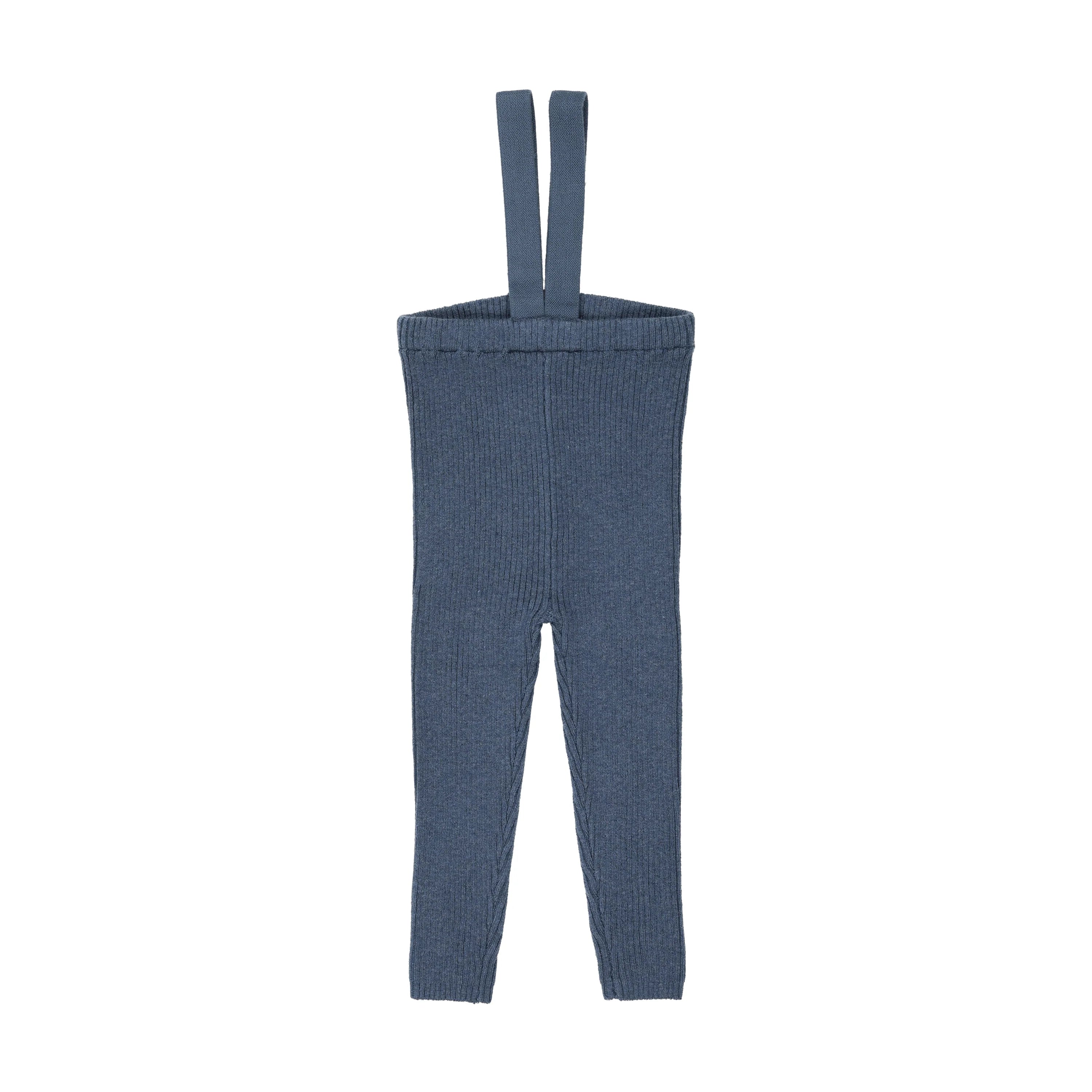 Knit Suspender Leggings - Vintage Blue
