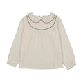 Girls Embroidered Shirt - Cream/Oat