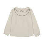 Girls Embroidered Shirt - Cream/Oat