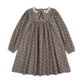 Pre-Order Home Garden Laced Trimmed Dress - Oxford Tan Print