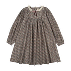 Pre-Order Home Garden Laced Trimmed Dress - Oxford Tan Print