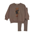 Pre-Order Varsity Bear Sweatshirt Set - Washed Brown