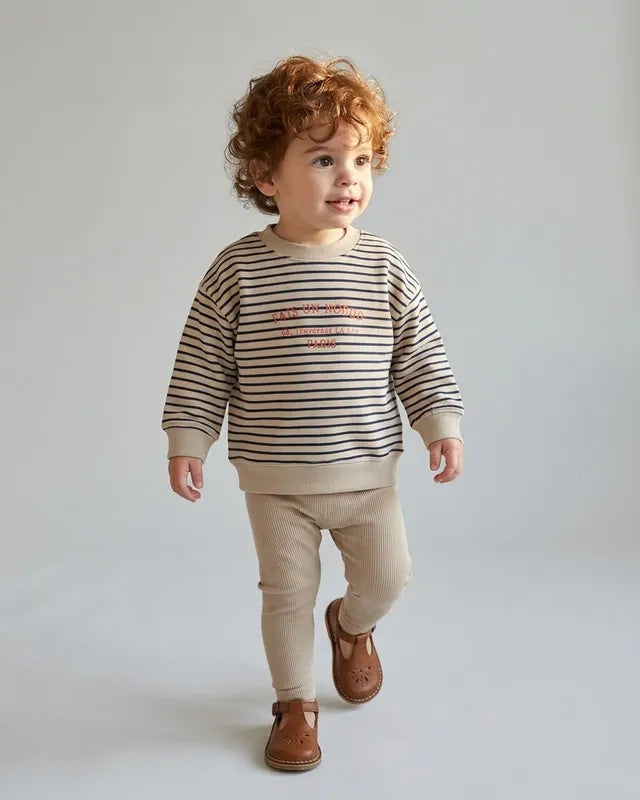 Bold Boy Stripe Sweatshirt Set
