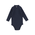 Pre-Order Ribbed Long Sleeve Mockneck Onesie - Navy