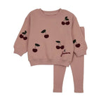 Pre-Order Cherry Patch Sweatshirt Set - Bud Pink