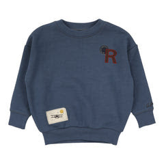 Patch Sweatshirt-Off Blue - 2T