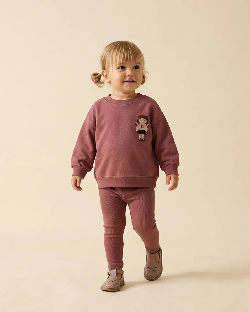 Pre-order Doll Sweatshirt Set - Vintage Pink